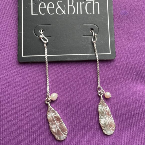 Bundle 3 pairs of earrings for $12.  Lee & Birch Dangle Feather Earrings - Picture 1 of 2